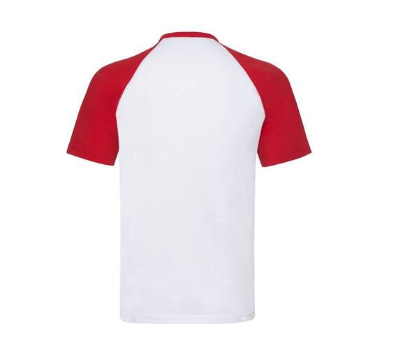 Fruit of the Loom SC237 Baseball T-Shirt White/Red