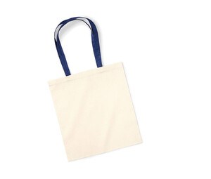 Westford mill W101C - Stylish Cotton Shopping Bag with Colorful Handles