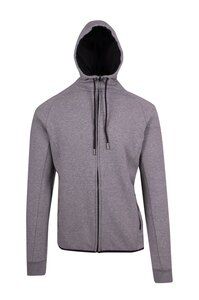 Ramo F360HZ - Mens 320gsm Soft cotton/bonded polar fleece Hoodie Grey Marl