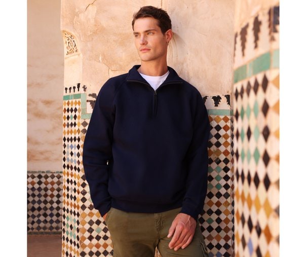 Zipped collar sweatshirt