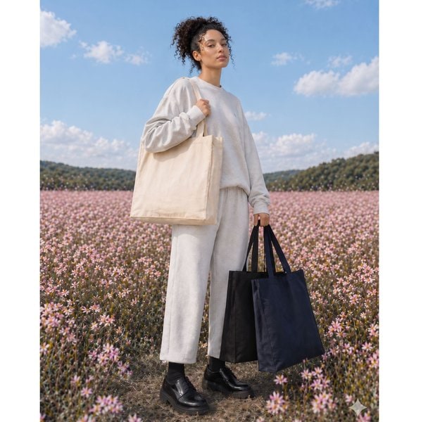 Thick gusseted shopping bag